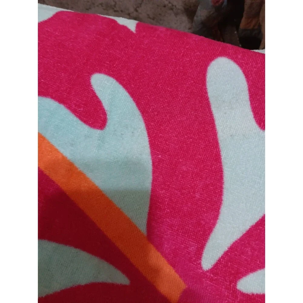 Coppertone Sunscreen Sun Tan Lotion Beach Towel Floral Hawaiian Look Hibiscus